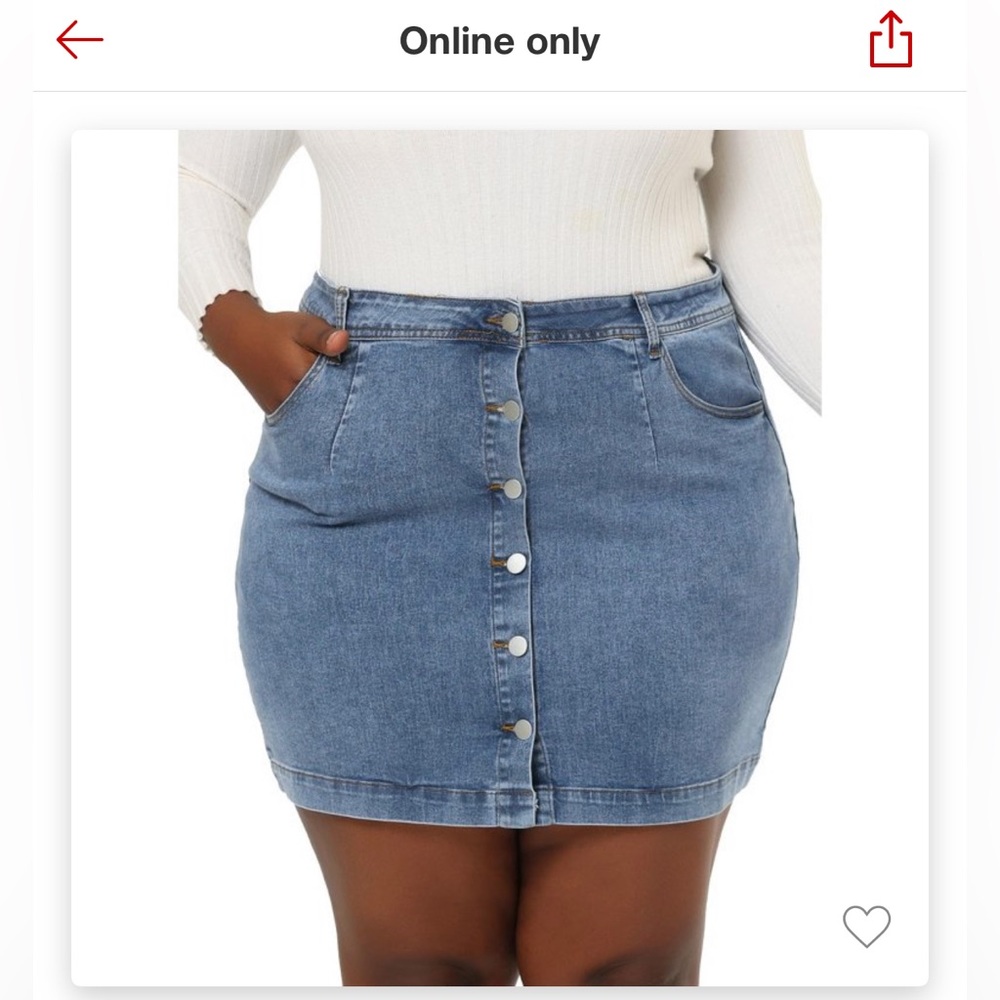 Target Mid-Rise Button Up Jean Skirt